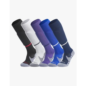 APTESOL Unisex Knee High Soccer Socks for youth kids adult, Team Sport Compression Long Cushion Socks for Outdoor Activity Girls (5-Pair) [5 pack Multicolor, X-Small]