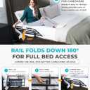 Stander Wonder Pivot Bed Rail, Adjustable Safety Assist Railing with Swing Down Guardrail for Elderly Adults, Fits Mattresses 8 to 12 Inches Thick, ASTM Safety Approved Bedrail, Black, Standard