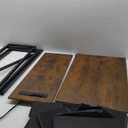 L Shaped Desk with 6 Drawers Rustic Wood