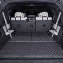 for BMW X7 2+3+2 Seater Trunk Mat Cargo Cover Dog Liner Boot Liner Full Coverage 3D Laser Measured (Trunk Mat+2nd Row Backrest Mat+3rd Row Backrest Mat+Both Sides Panel) (Black/Black)