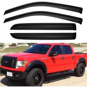 Amazon.com: Window Visors Rain Guards for 2009-2014 Ford F150 SuperCrew Cab, Out-Channel Window Vent Wind Deflectors Visors Shades for 2010-2014 F-150 SVT Raptor Full-Size Cab : Automotive