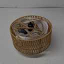 Boho Plug in Pendant Light Rattan Hanging Lights with Plug in Cord,Indoor Hanging Lamp with Dimmer Switch,Wicker Bamboo Woven LampShade Hanging Lamp Plug in for Bedroom Living Room Kitchen Island (12, two layers-shape)