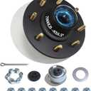 1 Sets 7000lbs Trailer Hub Kits 8 Bolt 6.5,Trailer Axle Kit for 1.25'' to 1.75'' #42 Tapered Spindle,Pre- Lubrication 25580 14125A Bearings,8 Lug Bolt Trailer Wheel Hub Kits