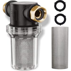 Twinkle Star Hose Filter Attachment Line Water Hose Filter with 100 Mesh and 40 Mesh Screen, 2Pcs O-Ring, Garden Hose Filter Pressure Washer Inlet for RV Camping Car Wash Water Hose