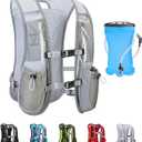 UTOBEST Running Vest, 5L Hydration Backpack Lightweight, Breathable and Sweatproof, Adjustable for Trail Marathon Race Jogging Cycling, Gray With 1.5l Bladder