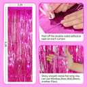 3Pack Fuchsia Foil Fringe Curtain Backdrop-3 Pack 3.3ft x 8.3ft Streamers for Birthday, Bachelorette, Wedding, Anniversary Christmas, New Year, Thanksgiving Parties