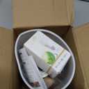 Desk Lamp LED Bulb Included, Small Bedside Table Lamp Plug-in - Classic Wood Base with Flaxen Fabric Shade, Lamps for Night Stands, Simple Nightstand Light for Bedroom, Office, Desk