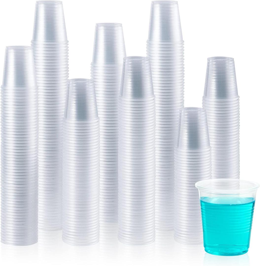 Vplus 2000 Pack 3 OZ Cold Clear Small Plastic Cups, 3 Ounce Disposable Measuring Tasting Sample Mouthwash Dessert Shot Cups for Bathroom, Party, Drinking, 2000 Count
