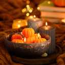 2 Pcs Thanksgiving Scented Candle 5.9'' Fall Autumn Pumpkin Candle Decoration Spice Soy Wax Scented Coconut Bowl Tables Decor for Home Bedroom Bathroom Holiday Farmhouse Party Gift