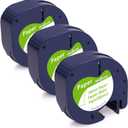 Compatible with Dymo LetraTag Label Maker Refills 12mm x 4m (1/2" x 13') White Paper Tape 91330 for LT-100T LT-100H Plus 200B XR, 3-Pack Replace for Dymo LetraTag Refill Label Tape