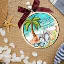 2 x Beach Gifts for Women Men - Beach Ornaments - Decoration Gifts for Family, Friends, Couple - Beach Themed Gift - Beachy Coastal Christmas Decor - Wooden Christmas Ornament 2025