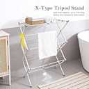 Foldable Clothes Drying Rack with 4 Hangers, Portable Extendable Laundry Drying Rack for Indoor Air Drying Clothing, 41"x29"x14", White