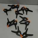 12 Pack Plastic Spring Clamps, 3.5inch Small Heavy Duty Clips for Crafts, Backdrop Stand, Woodworking, Photography Studios (Black)