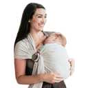 Nalakai Luxury Ring Sling Baby Carrier, Soft Linen Baby Sling, Baby Wrap, Wear Your Little One Close to Your Heart, Comfort, Style (Beach Stripe)