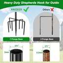 ANIDEER 96" Shepherds Hooks for Outdoor, Heavy Duty Garden Bird Feeder Pole Hanging Bird Feeder, Solar Light Lanterns, Outdoor Plant Hanger Hook with 7 Base Prongs, 1 Pack