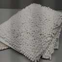 Muddy Mat Chenille Bathroom Rugs Quick Dry Microfiber Mats Non Slip Washable, Extra Thick, Soft and Highly Absorbent Bath Mats for Bathroom, Kitchen, and Shower Floor - White Medium 30"X19"