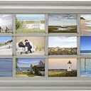 MELANNCO Window Collage Frame for wall, Wall Decor, Farmhouse, Picture Frame, Displays 4x6 photos, 17x29 Inch, 12 Opening, Distressed Gray