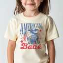 4th of July Toddler Baby Boys Girls T-Shirt Kids Amarican Babe Independence Day Top(2-3T, Beige Amarican Babe)