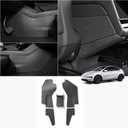 LUCKEASY 5pc Front & Rear Center Console Anti-kick Pad for Tesla Model Y Juniper 2026 2025 (Not Fit Standard) TPE Black Scratch-Proof Removable for Model Y Accessories