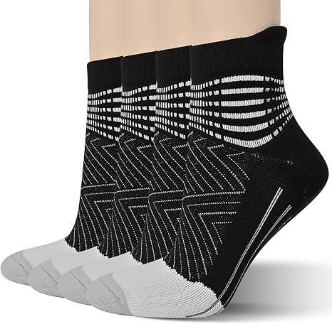 IRAMY Compression Ankle Support Socks Women Coolmax Wicking Cushioned Athletic Plantar Fasciitis Relief 3/4/6 Pairs