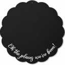 Hoteam Scalloped Round Magnetic Board, Personalized Travel Magnetic Boards for Photos & Keepsakes Display, Decorative Travel Memory Wall Art, Heavy-Duty Metal Panel Gift for Travelers(24 Inch)