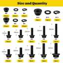 288PCS Metric Flange Head Bolts Assortment Kit,M6-1.0,M8-1.25,M10-1.5 Flanged Hex Bolt and Serrated Flange Nuts Washers Assorted,10.9 Black Zinc Galvanized (Length 12/16/20/25/30 mm)