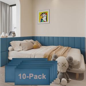 YU LI 3DH 3D Anti-Collision Wall Padding for Kids Self-Adhesive 10PCS Blue headboard Panels for Wall Peel and Stick headboard