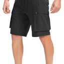 Men's Mountain Bike Shorts 3D Padded Lightweight Biking Riding Cycling Bicycle Loose-fit Biker Shorts Zipper Pockets Black X-Large