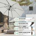9FT Large Outdoor Patio Umbrella Pool Market Umbrella-UV Resistant, Easy Push Button Tilt and Crank, 8 Sturdy Ribs Heavy-Duty Table Umbrella for Deck, Backyard, Garden (White)