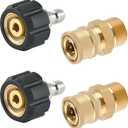 Raincovo Pressure Washer Quick Connect Fittings, M22 14mm to 1/4 Inch Quick Connect Pressure Washer Adapter Set, 4 Pieces