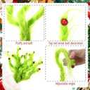 Norme 12 Pcs Christmas Tree Decorations 15.7 Inch Lime Green Furry Christmas Tree Topper Picks with Small Red Ball Vase Filler Picks Decor Ornaments for Table Mantle Gift Wrap Xmas Holiday Decor