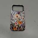 for iPhone 17 Pro Case Cute - Wireless Charging Compatible - Dual-Layer Hard Shell + Silicone Cover - Aesthetic Protective Phone Case for Women - Marble Pressed Flowers