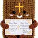 Positive Handmade Bible Crochet, Confirmation First Communion Gifts for Teens Girls Boys-Baptism Gifts for Teens Girls Christian Emotional Support Crochet for Women Men Catholic Easter Basket Stuffer, 80 x 75 x 25 mm