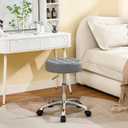 FIRAVOE Hair Cutting Stool for Stylist (300lbs Capacity) (Sturdy Aluminum Base) Pedicure Chair for Nail Tech (Gray), No Back & Footrest