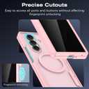 Ruky for Z Fold 7 Case, [Compatible with MagSafe] with Built-in Privacy Screen Protector & Hinge Protection, Protective Translucent Hard Magnetic Magnet Phone Case for Samsung Galaxy Z Fold 7, Pink