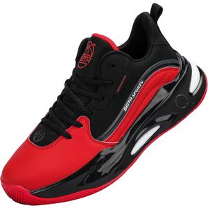 Beita High Upper Basketball Shoes for Men Sneakers Breathable Sports Shoes Anti Slip (8.5, Classic Redblack)