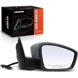A-Premium Passenger Side Power Door Mirror - Compatible with Volkswagen Jetta 2011-2018 - Heated Manual Folding Gray Outside Rear View Mirror