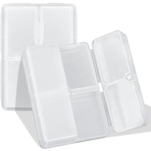 FYY Daily Pill Organizer, 7 Compartments Portable Pill Case Travel Pill Organizer,[Folding Design] Pill Box for Purse Pocket to Hold Vitamins,Cod Liver Oil,Supplements and Medication-Clear (Small (1 Piece))