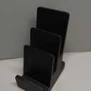 DOSTATNI 3-Tier Pine Wood Literature Holder Black Trifold Brochure Organizer Countertop Book Display Rack Pamphlet Display Stand Flyer Holder Literature Holder for Magazine Booklets Pamphlet Menu