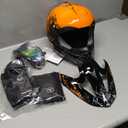 Yesmotor Youth Kids Motocross Helmet Full Face Motorcycle Dirt Bike Off-Road Mountain Bike BMX MX ATV Helmet with(Gloves Goggles Mask) 4Pcs Set - DOT Approved (Orange,L)