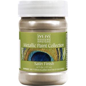 6 oz Modern Masters ME708 Nickel Metallic Paint Collection, Satin Water-Based Decorative Metallic Paint