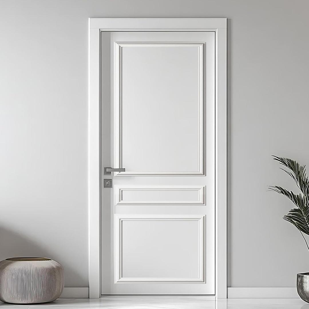 Peel and Stick Door Moulding Kit, Self-Adhesive Pre-Assembled Door Panel Trim for Wall Mirror Window Frame Decor (Top 22"x36" Middle 22"x6" Bottom 22"x20")