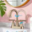 Cobbe Bathroom Faucets for Sink 3 Hole, 4 Inch with Pop Up Drain and 2 Supply Hoses, 2 Handle Centerset Bathroom Faucet for Sink Vanity, Brushed Gold, 2 Pack