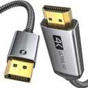 Warrky 4K DisplayPort to HDMI Cable 3.3FT[Metal Case, Nylon Cable] One-Way Transmission DP 1.2 Computer to HDMI 1.4 Screen Compatible for Dell, HP, Samsung, PC, Laptop, Projector, TV Passive