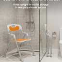 Folding Shower Chair with Arms and Back for Elderly & Disabled, 400 LBS Heavy Duty Foldable Bath Seat for Inside Shower, Tool-Free Assembly Portable Shower Stool with U-Shape Cutout Seat (Orange)