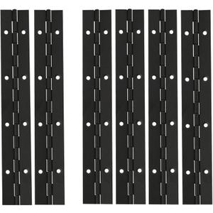 6 Pcs Continuous & Piano Hinges, 8Inch Black Piano Hinge for Cabinet, Heavy Duty Stainless Steel 304 Continuous Folding Hinges for Doors, Cabinets, Window