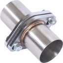 Exhaust Flange Repair Pipe Kit, 57mm/2.25 Inch ID to 2.25 Inch OD Stainless Steel Quick Fix 2 Bolt Exhaust Flange Pipe with Gasket Bolt & Hardware, Universal Fitment