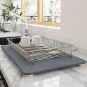 Stone Drying Mat for Kitchen Counter with 5 Wooden Feet