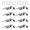 8 Pack 5 Inch Spring Loaded Latch Pin, Silvery Metal Spring Latch with Screw, Stainless Steel Loaded Barrel Bolt for Cabinets, Trailer, Doors, Chests