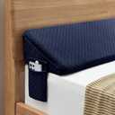 Homemate King Size（76"x10"x6"） Bed Wedge Pillow for Headboard - Upgraded Bed Gap Filler King Between Mattress and Headboard - Wedge headboard Pillow - Blue